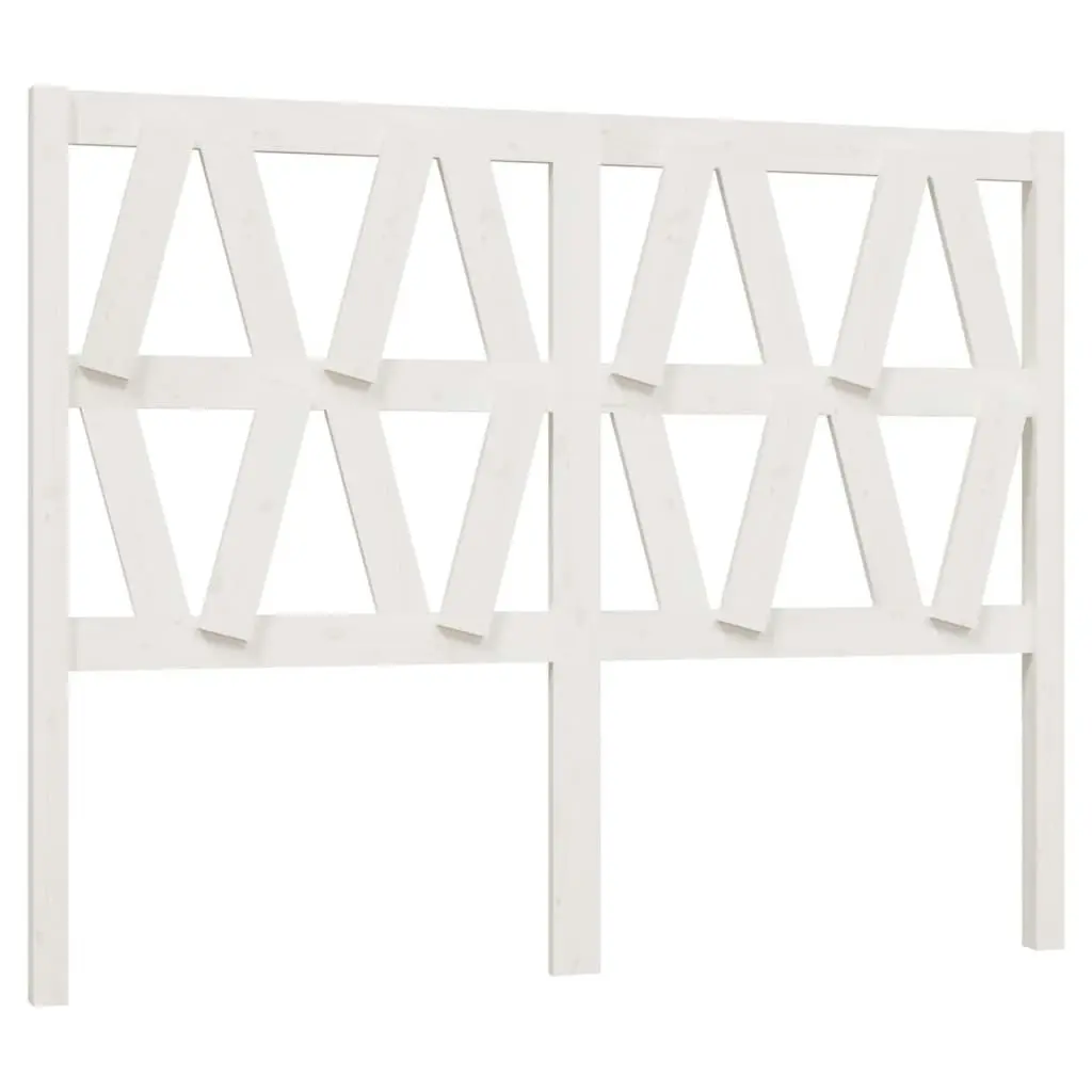 Bed Headboard White 141 cm Solid Wood Pine 818616