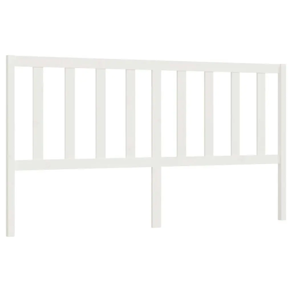 Bed Headboard White 186x4x100 cm Solid Wood Pine 817756