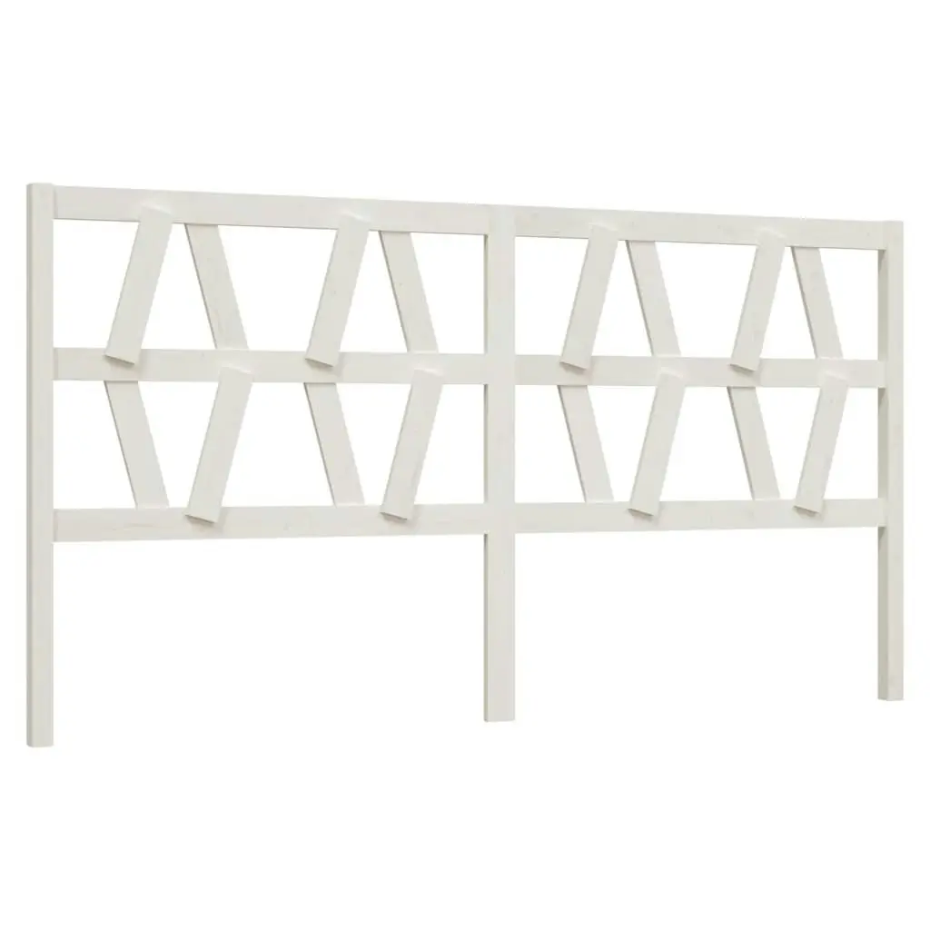 Bed Headboard White 186 cm Solid Wood Pine 818636