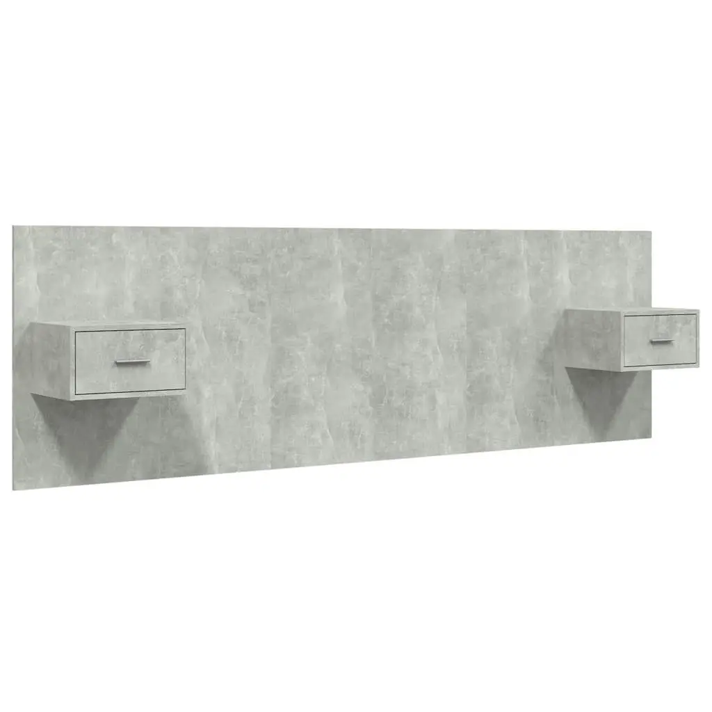 Bed Headboard with Cabinets Concrete Grey Engineered Wood 3115703