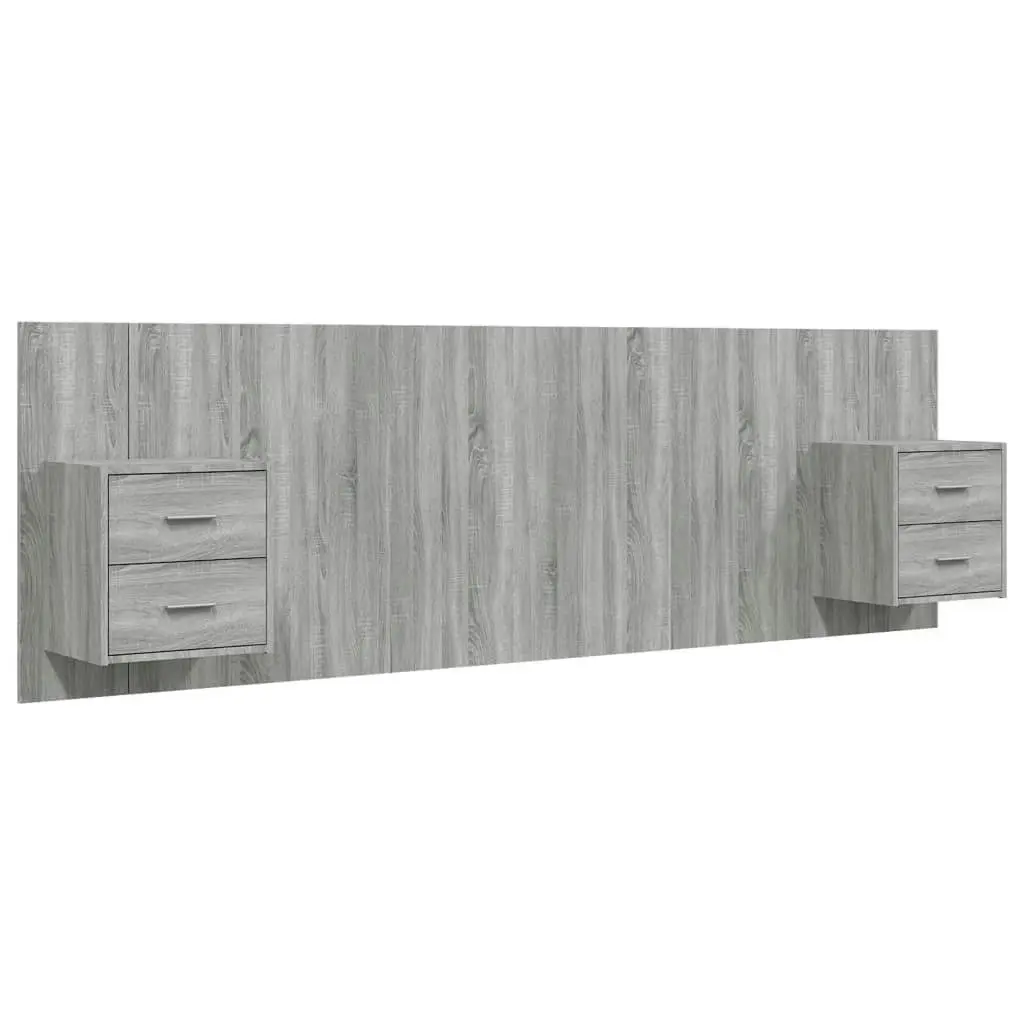 Bed Headboard with Cabinets Grey Sonoma Engineered Wood 3115714