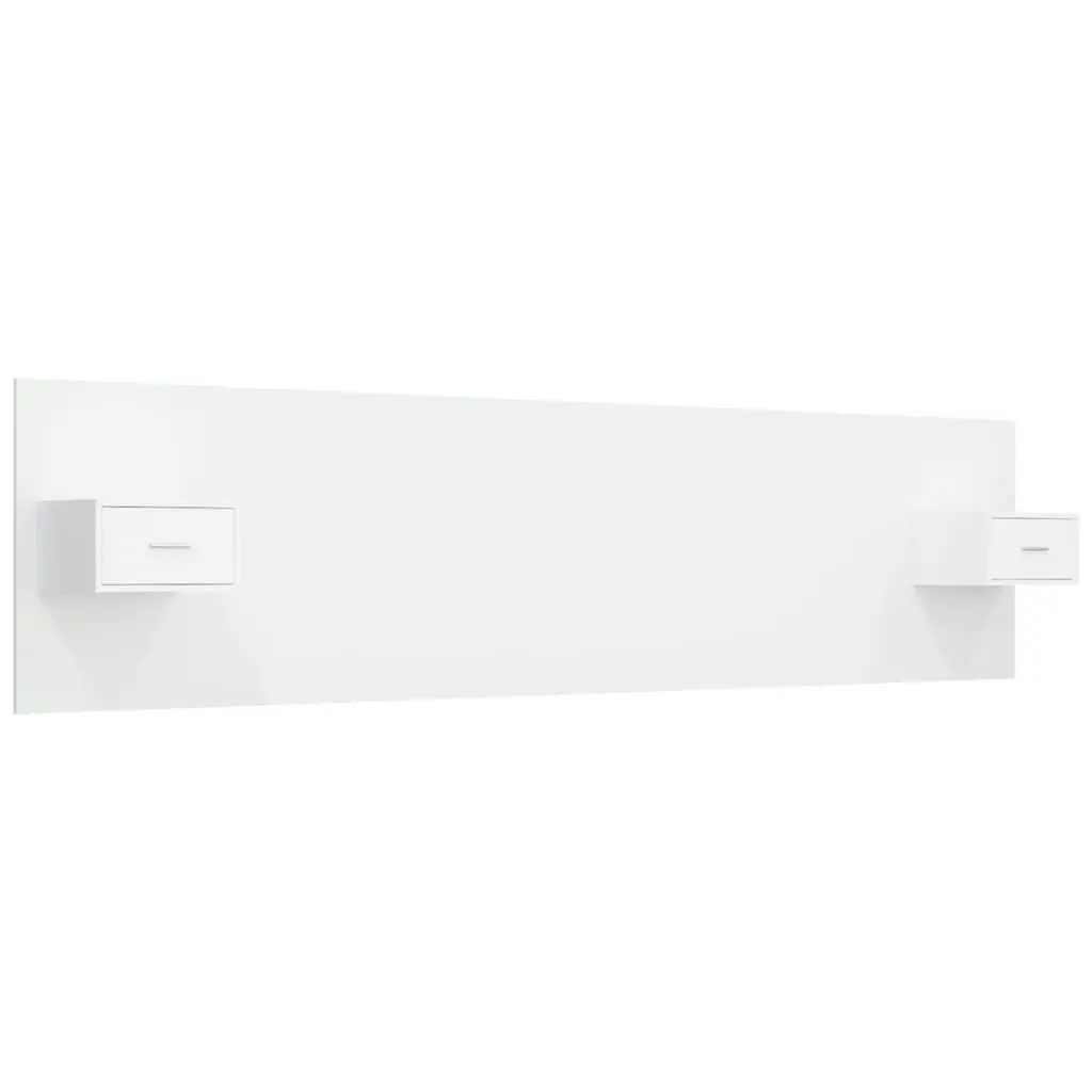 Bed Headboard with Cabinets White Engineered Wood 3115748