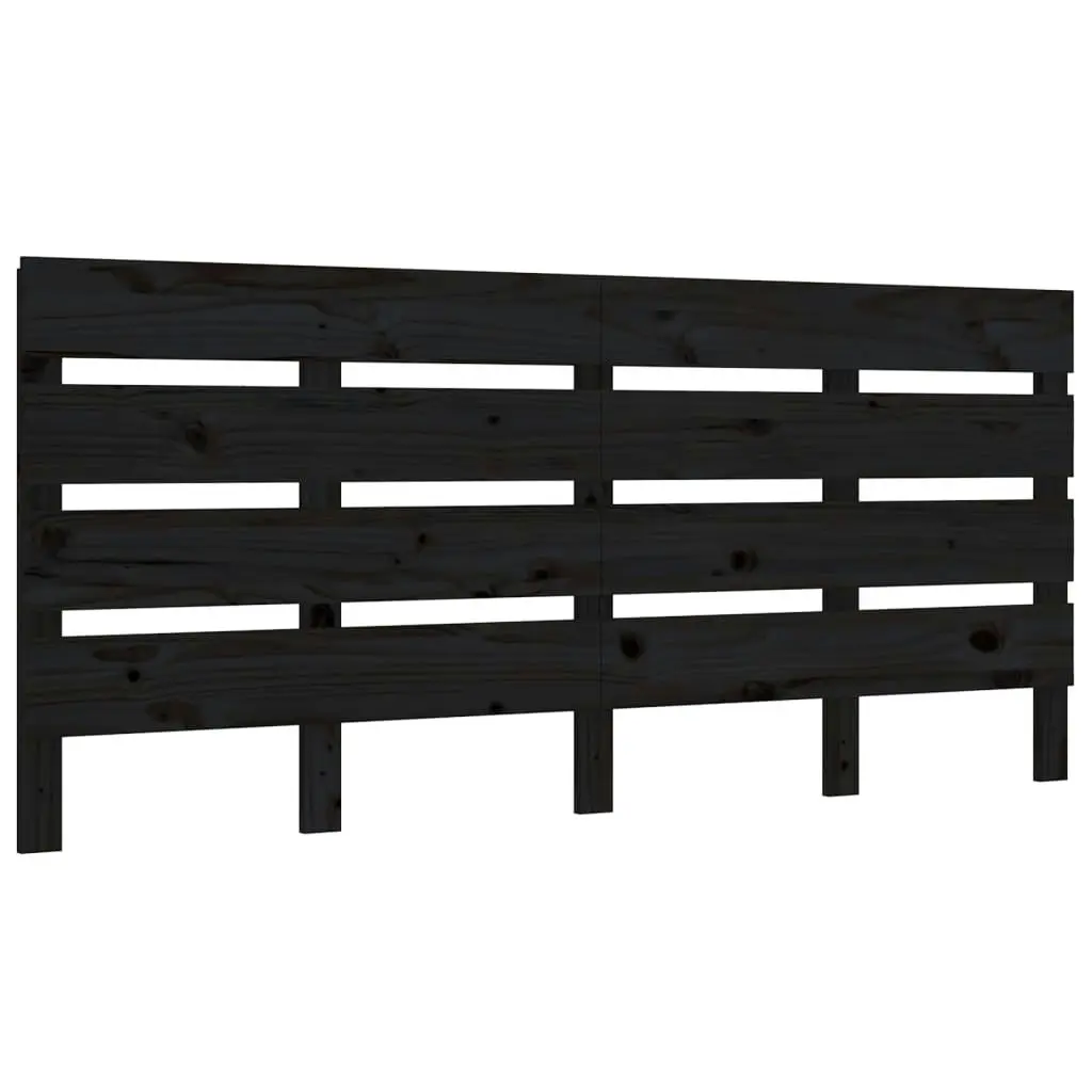 Headboard Black 180 cm Solid Wood Pine 821361