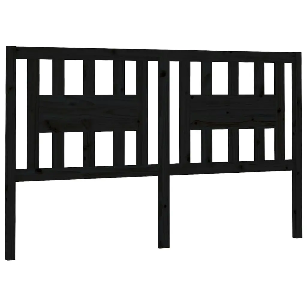 Headboard Black 156 cm Solid Wood Pine 818679