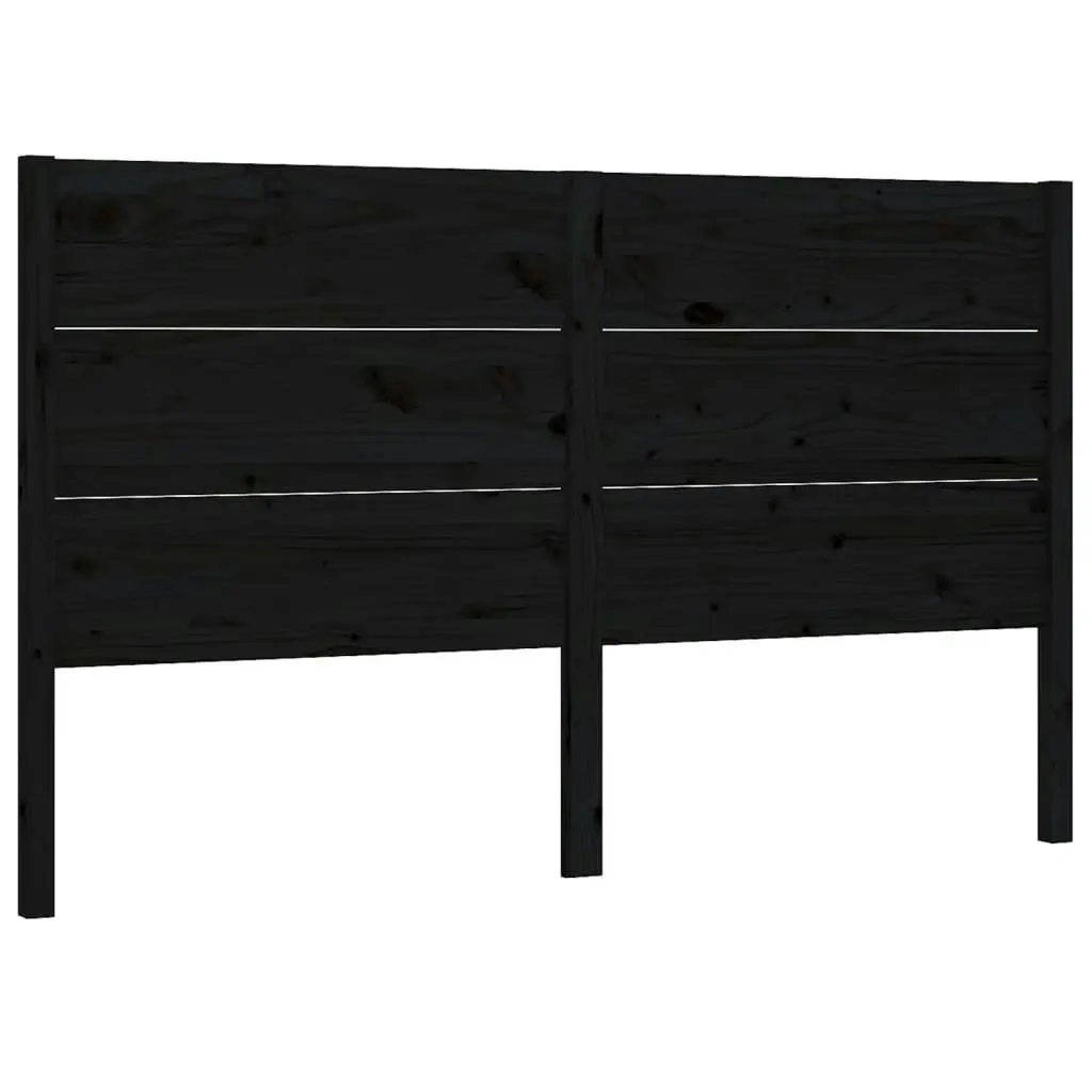 Headboard Black 141 cm Solid Wood Pine 818719