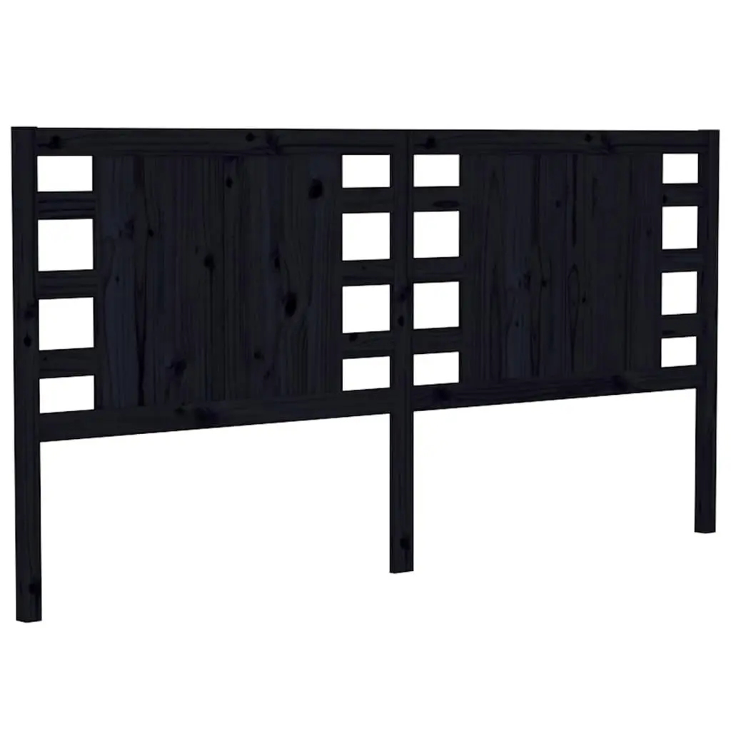 Headboard Black 141 cm Solid Wood Pine 818769