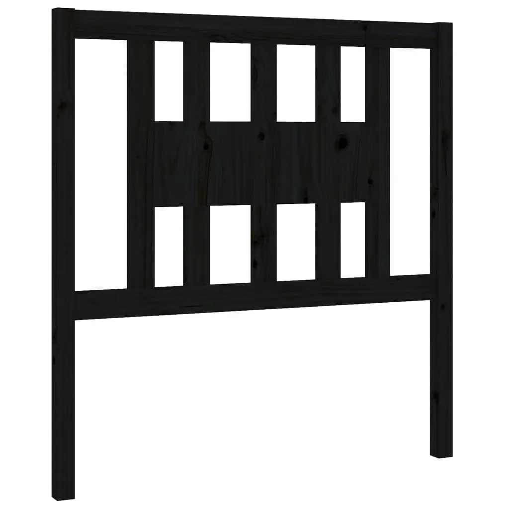 Headboard Black 96 cm Solid Wood Pine 818654