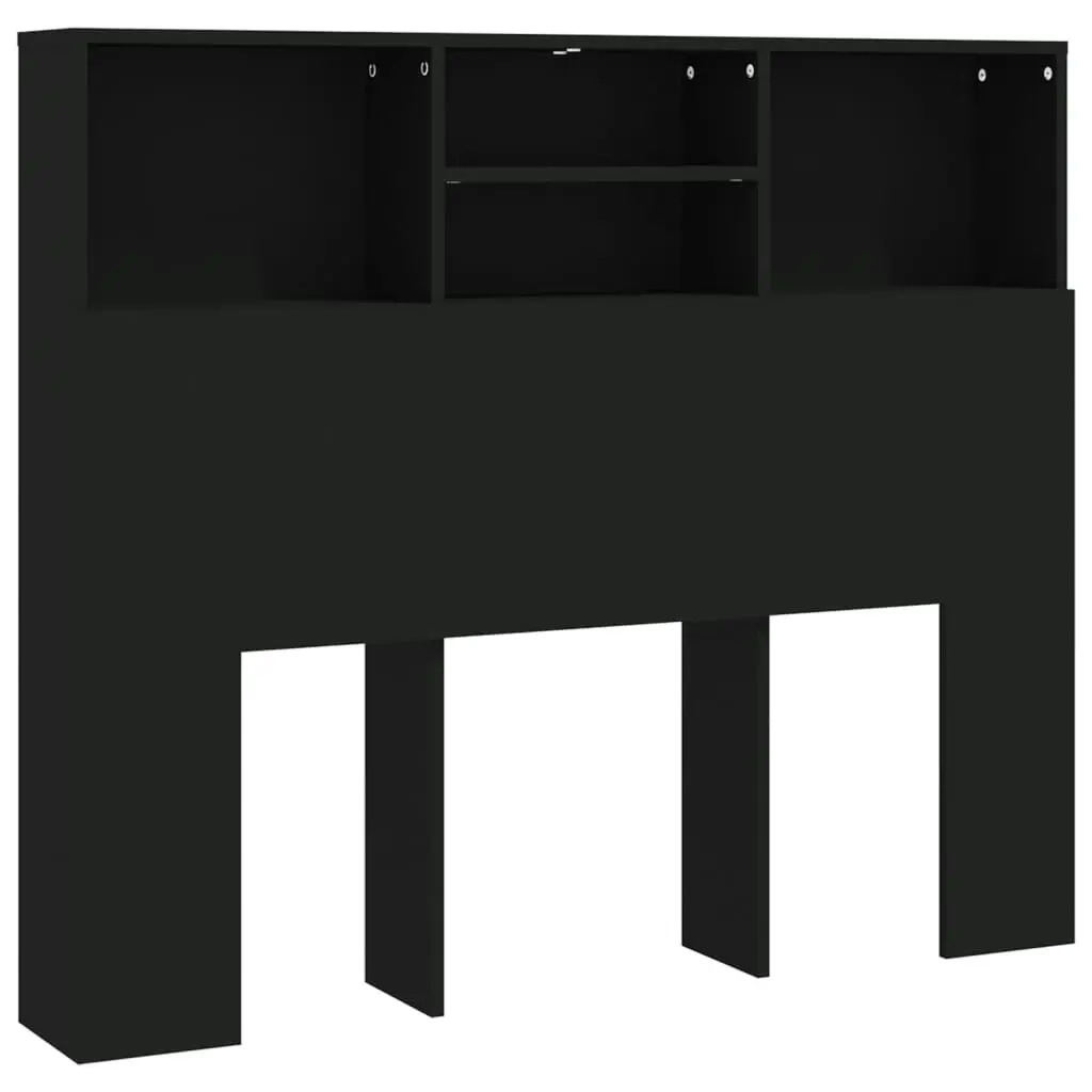 Headboard Cabinet Black 120x19x103.5 cm 811854