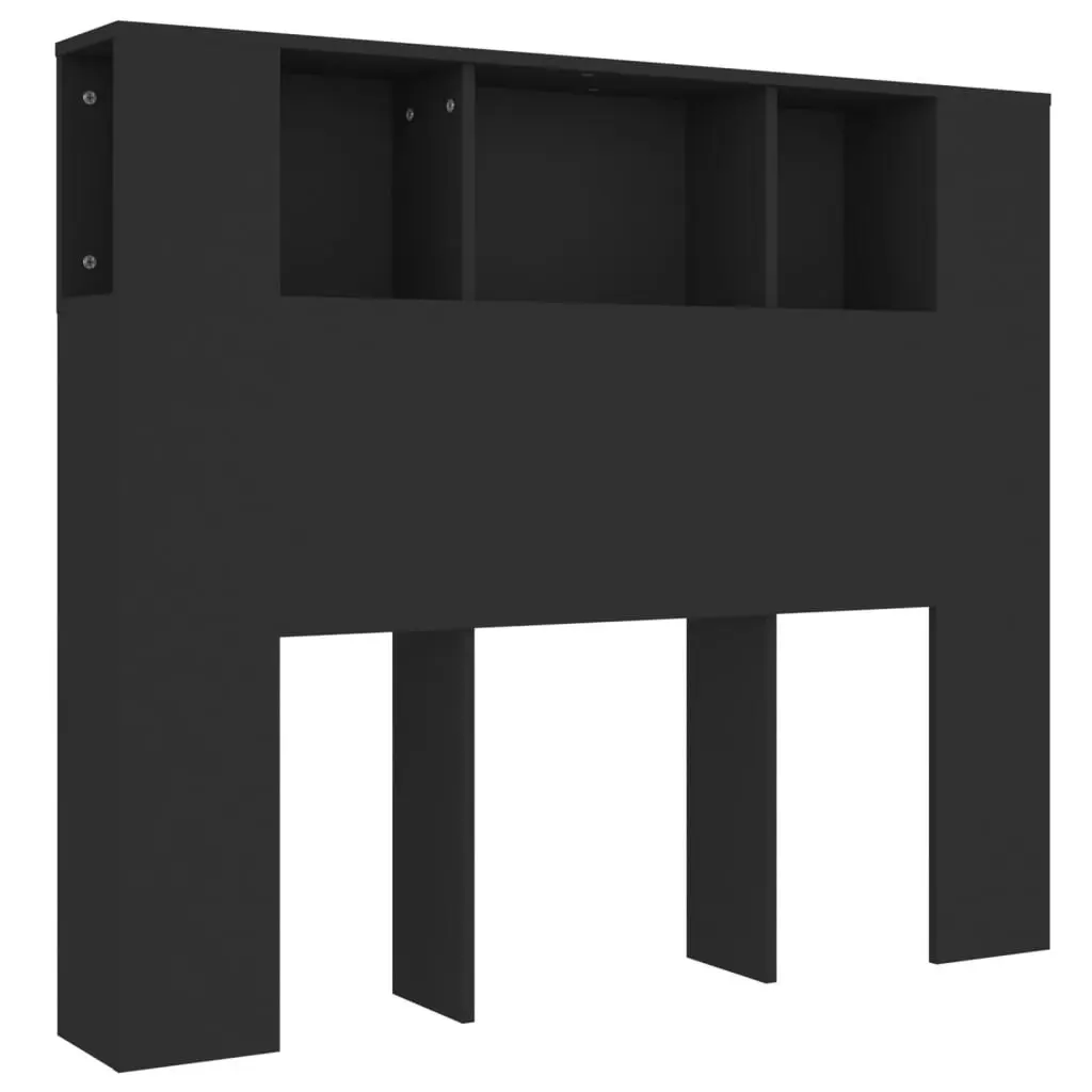 Headboard Cabinet Black 120x18.5x102.5 cm 811917