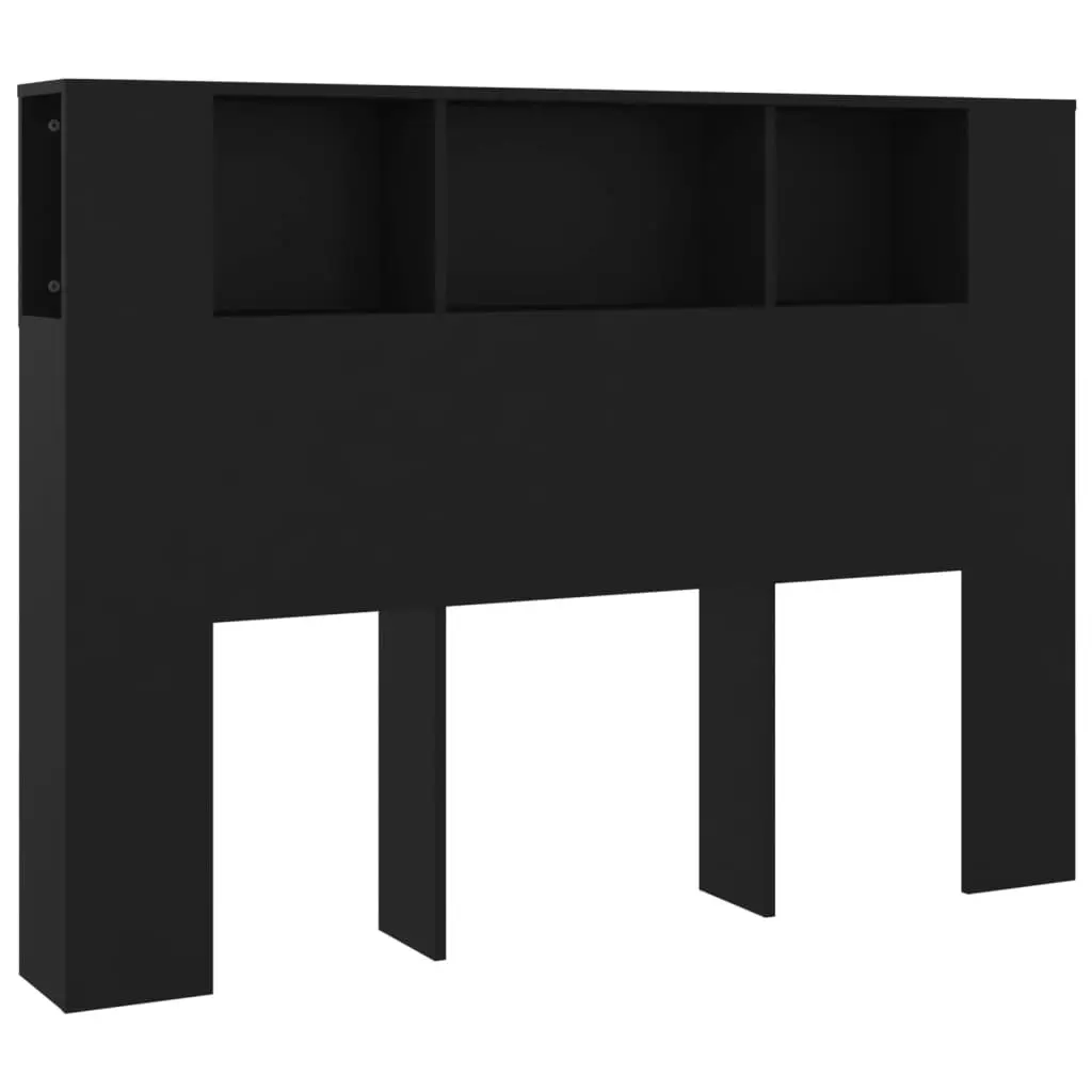 Headboard Cabinet Black 140x18.5x104.5 cm 811926