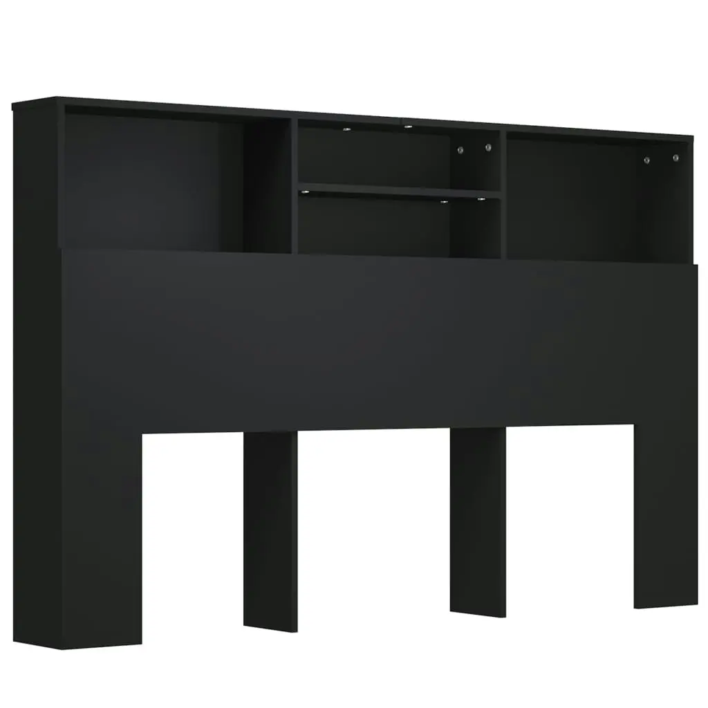 Headboard Cabinet Black 160x19x103.5 cm 811872