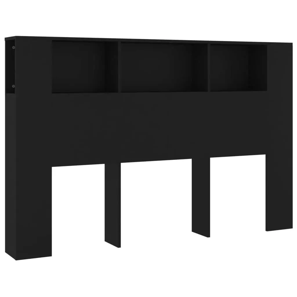 Headboard Cabinet Black 160x18.5x104.5 cm 811935