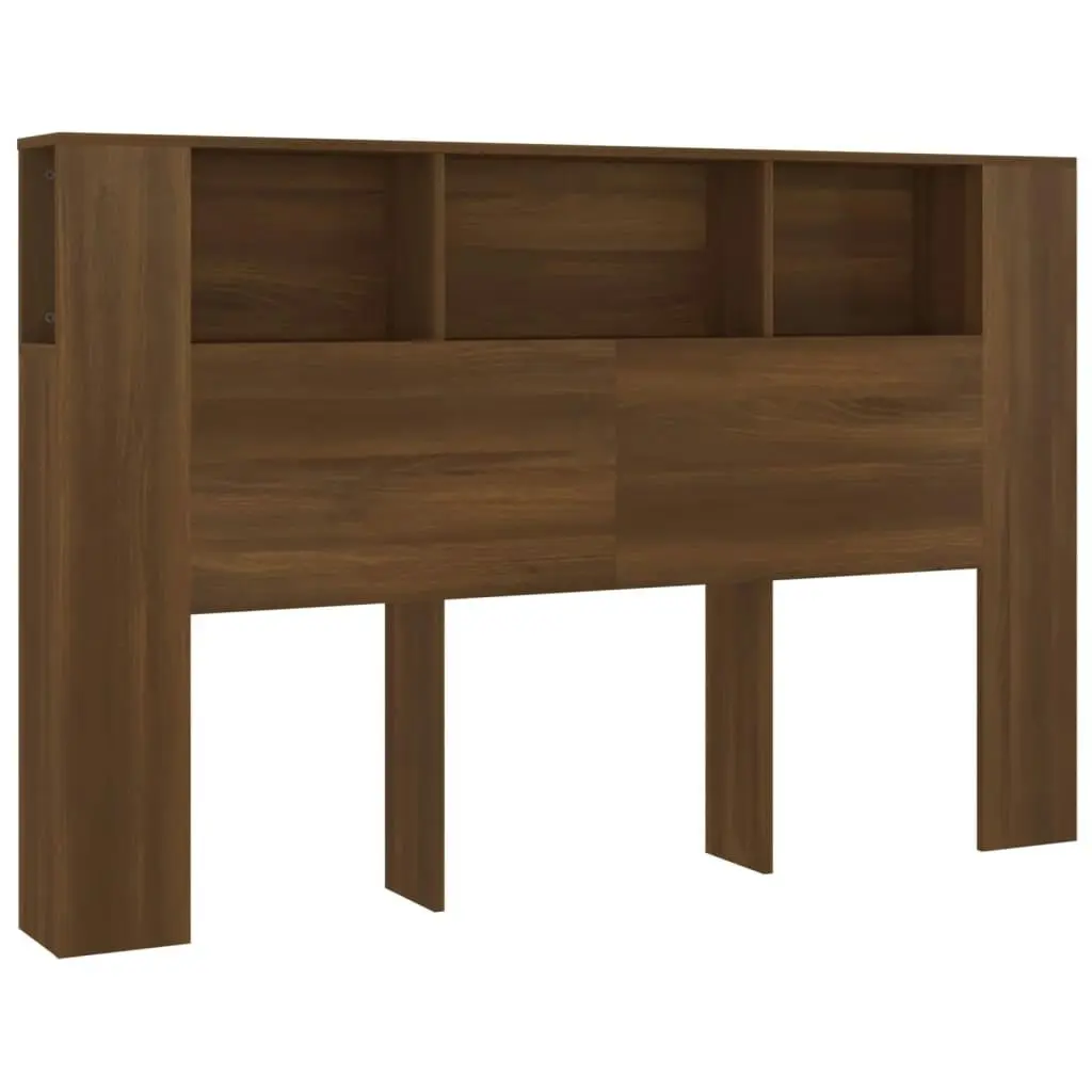 Headboard Cabinet Brown Oak 160x18.5x104.5 cm 817275