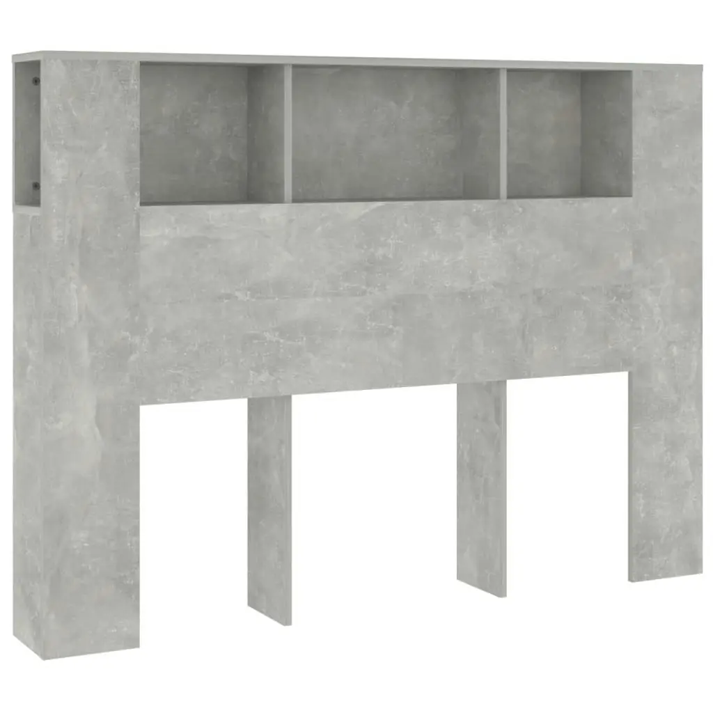 Headboard Cabinet Concrete Grey 140x18.5x104.5 cm 811929