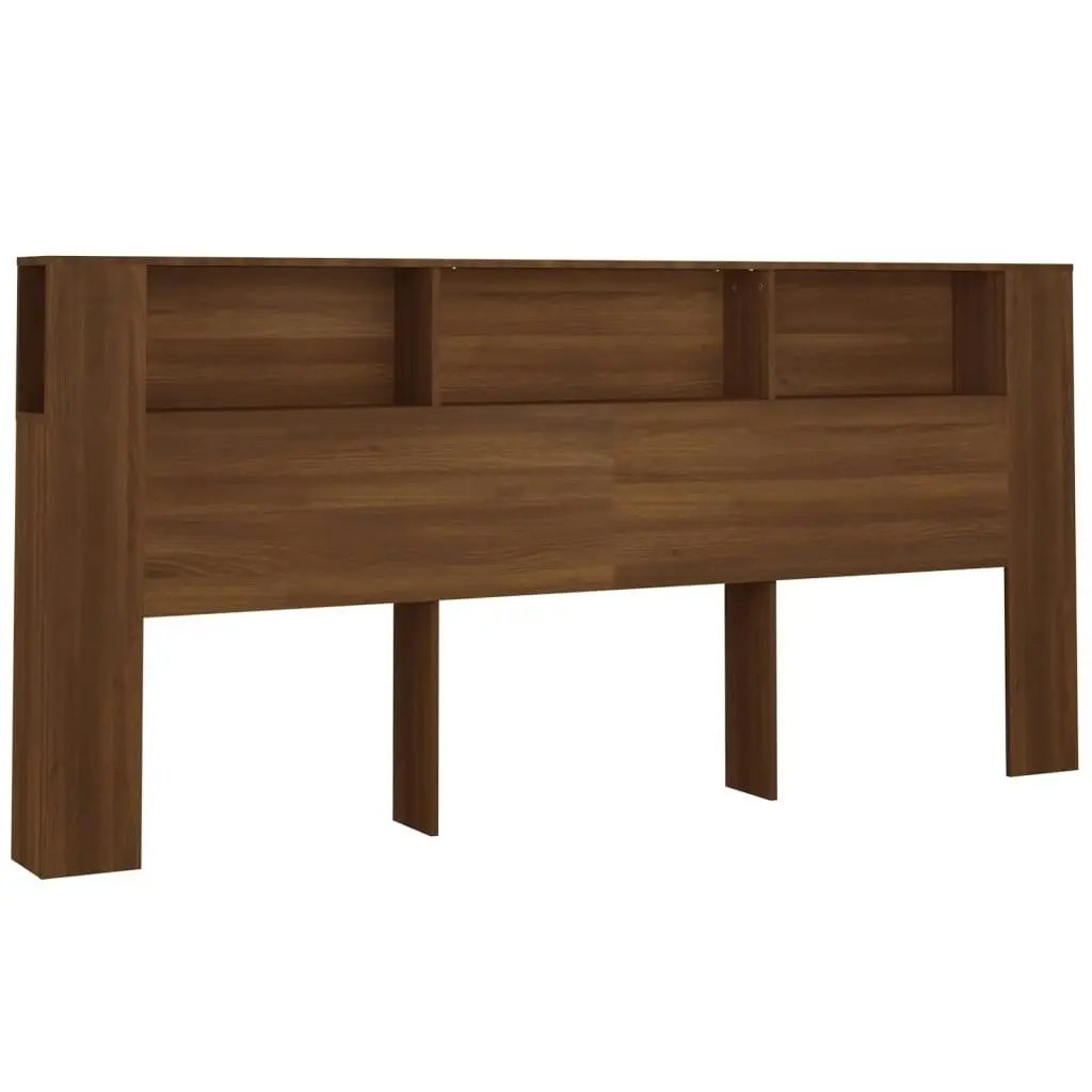 Headboard Cabinet Brown Oak 220x18.5x104.5 cm 817284