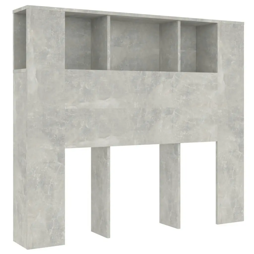 Headboard Cabinet Concrete Grey 120x18.5x102.5 cm 811920