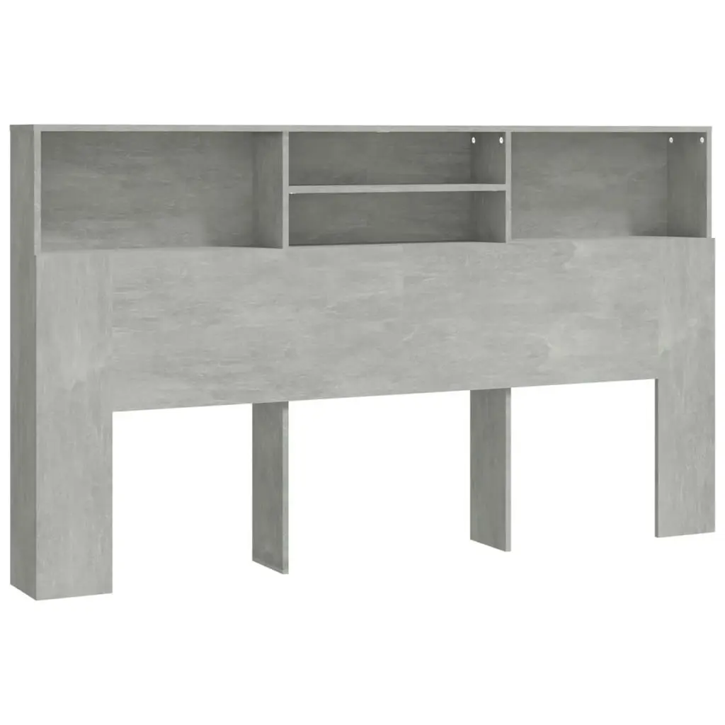 Headboard Cabinet Concrete Grey 180x19x103.5 cm 811884