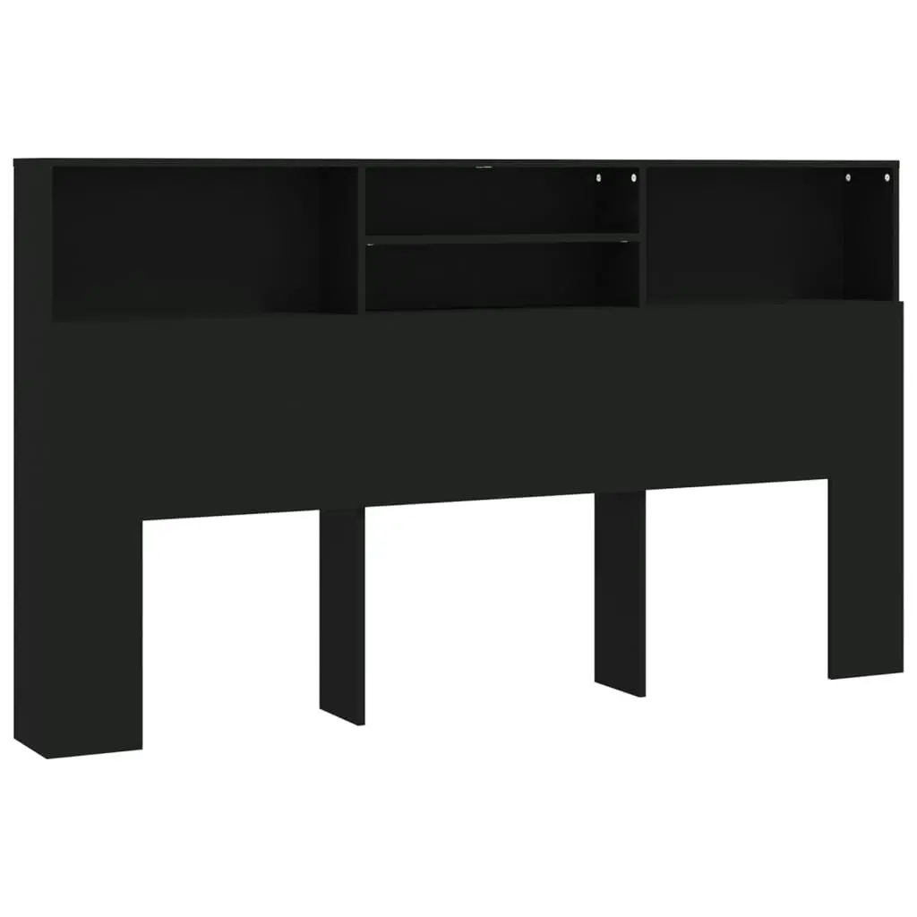 Headboard Cabinet Black 180x19x103.5 cm 811881