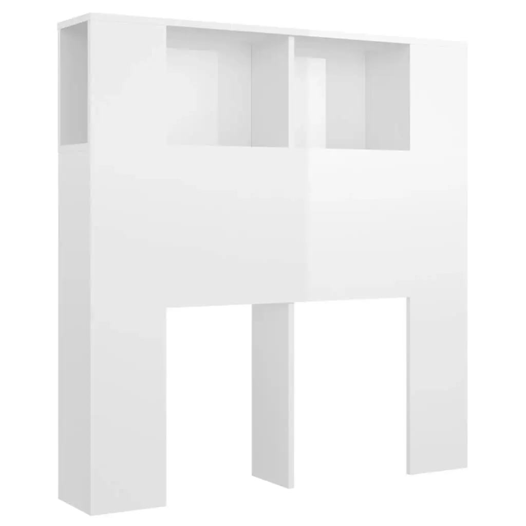 Headboard Cabinet High Gloss White 100 cm 811913