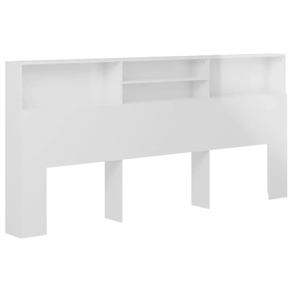 Headboard Cabinet High Gloss White 220x19x103.5 cm 811904