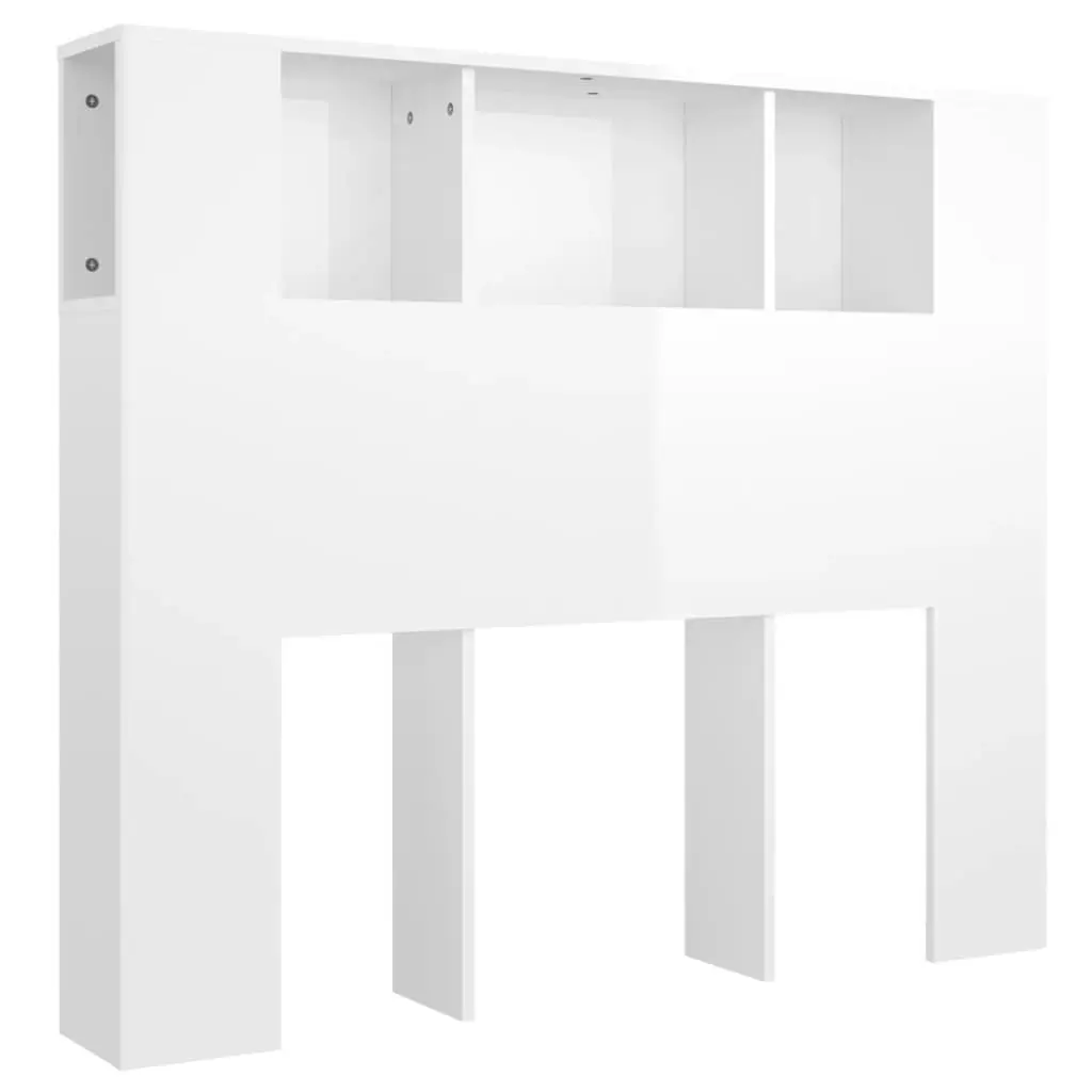 Headboard Cabinet High Gloss White 120x18.5x102.5 cm 811922