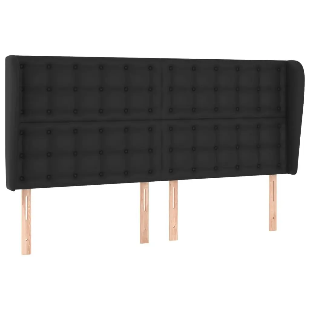 Headboard with Ears Black 163 cm Faux Leather 3118052