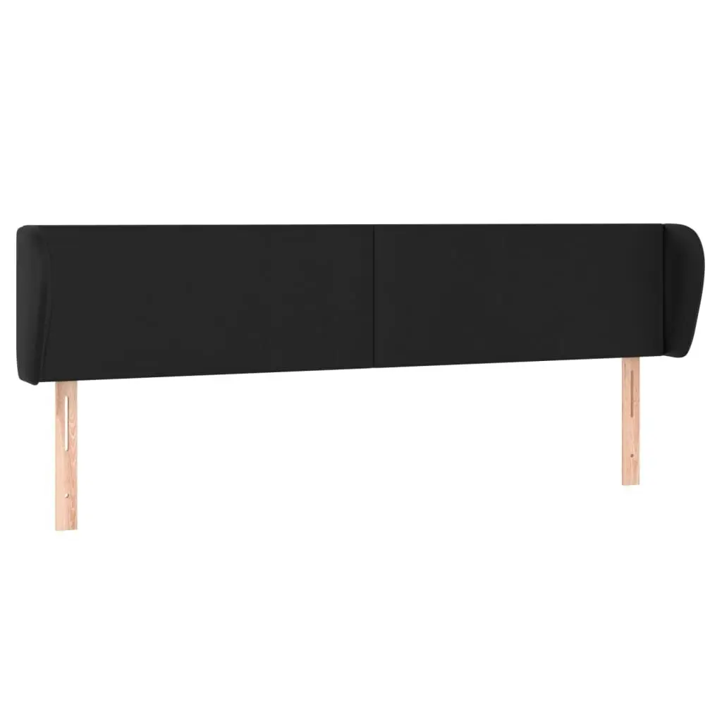 Headboard with Ears Black 163 cm Faux Leather 3116960