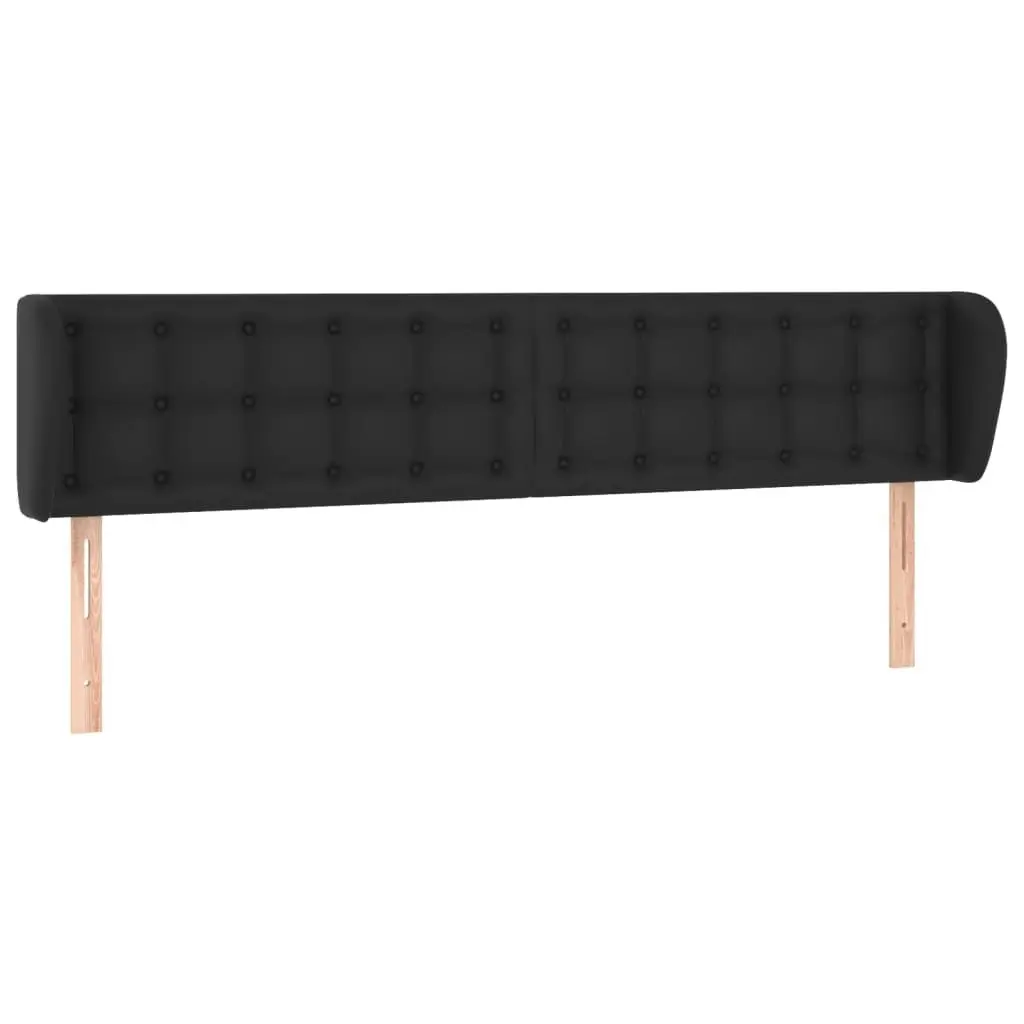 Headboard with Ears Black 203 cm Faux Leather 3117252