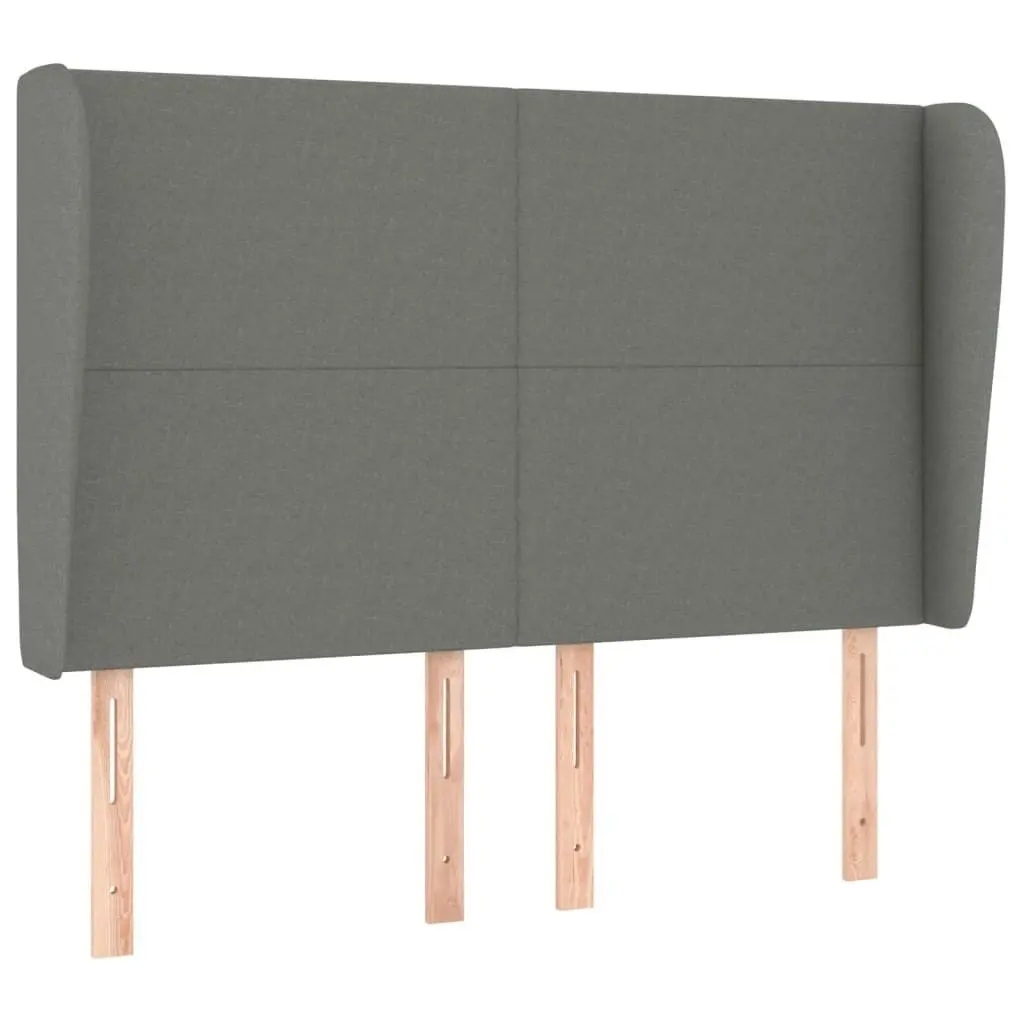 Headboard with Ears Dark Grey 147 cm Fabric 3117675