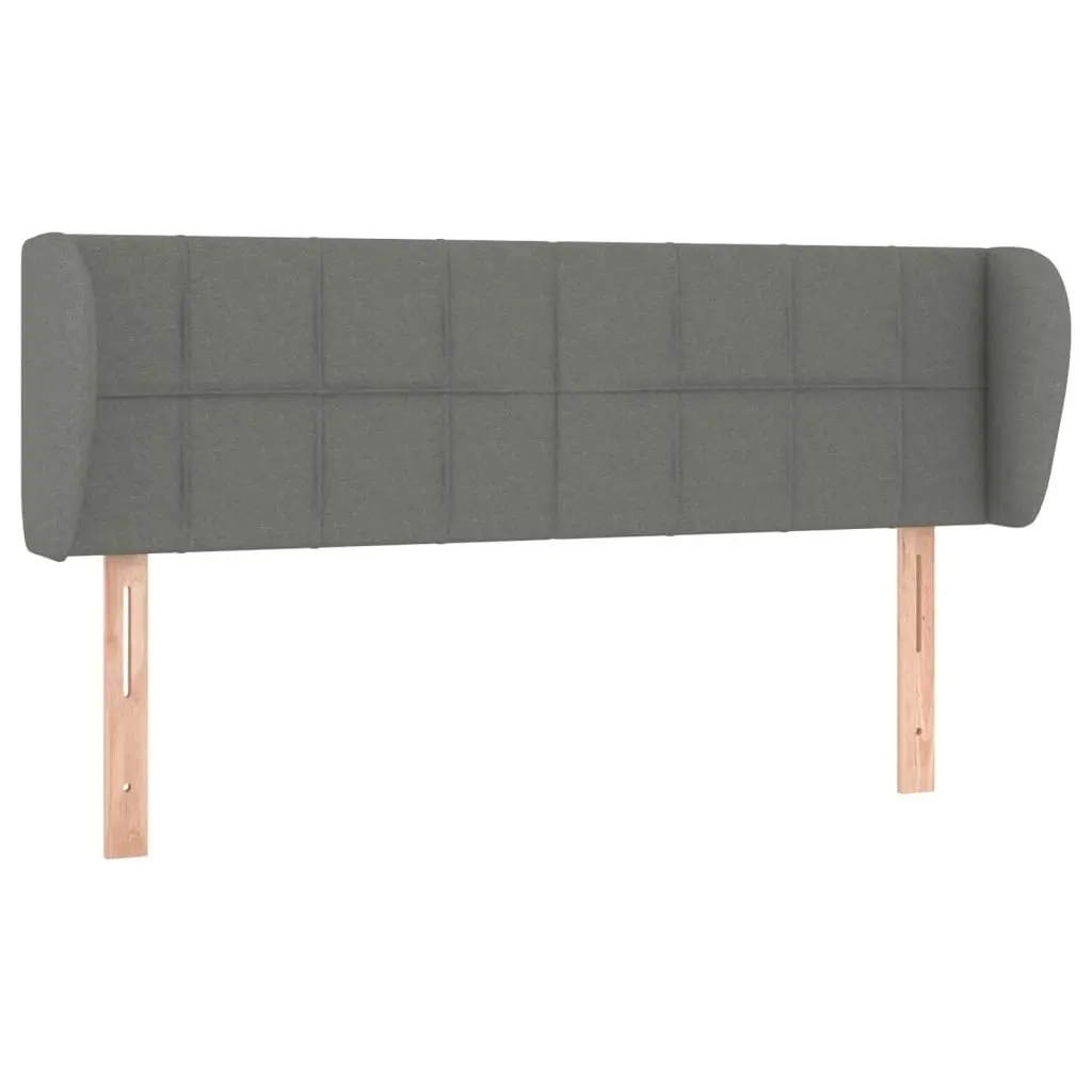 Headboard with Ears Dark Grey 147x23x78/88 cm Fabric 3117143