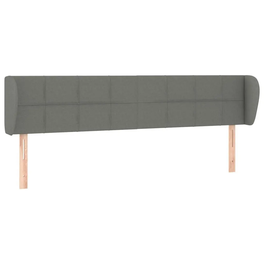 Headboard with Ears Dark Grey 203x23x78/88 cm Fabric 3117167