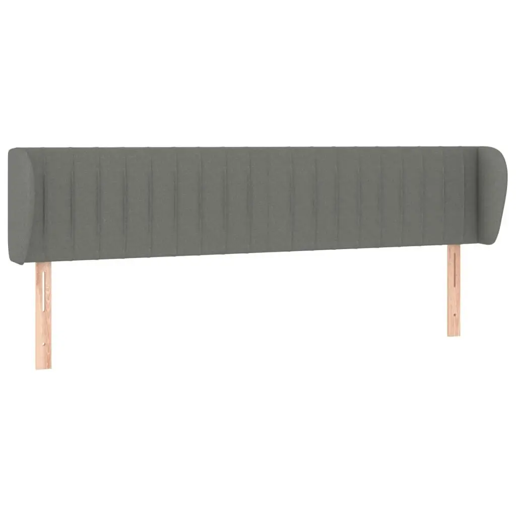 Headboard with Ears Dark Grey 203 cm Fabric 3117405