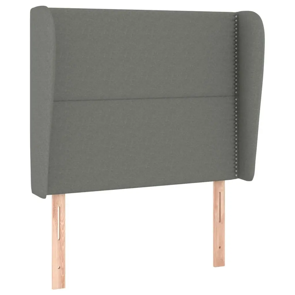 Headboard with Ears Dark Grey 83x23x118/128 cm Fabric 3117791