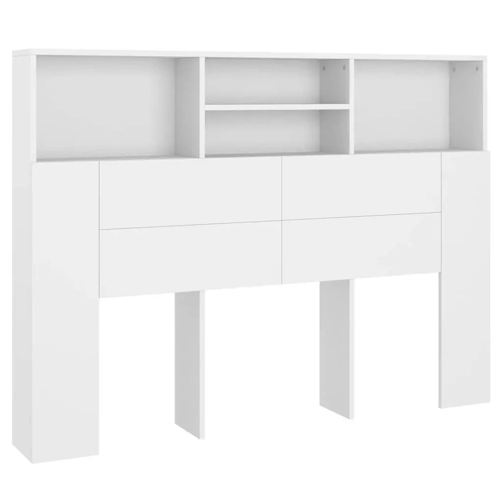 Headboard Cabinet White 140x19x103.5 cm 811862