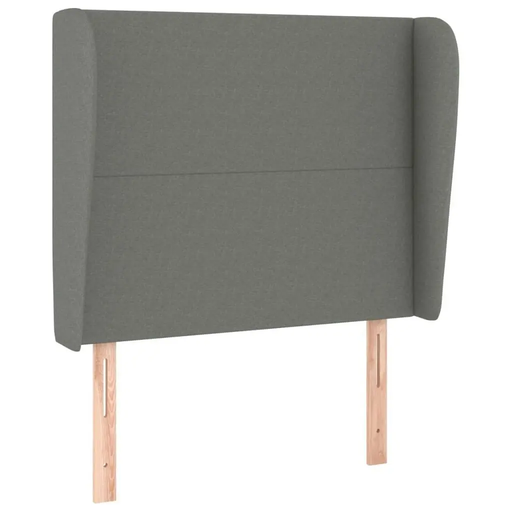 Headboard with Ears Dark Grey 103x23x118/128 cm Fabric 3117667