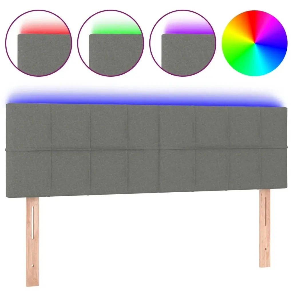 LED Headboard Dark Grey 144 cm Fabric 3121611