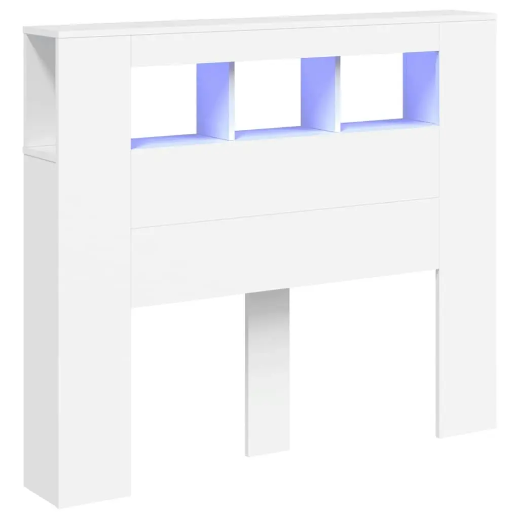 LED Headboard White 120x18.5x103.5 cm Engineered Wood 837337