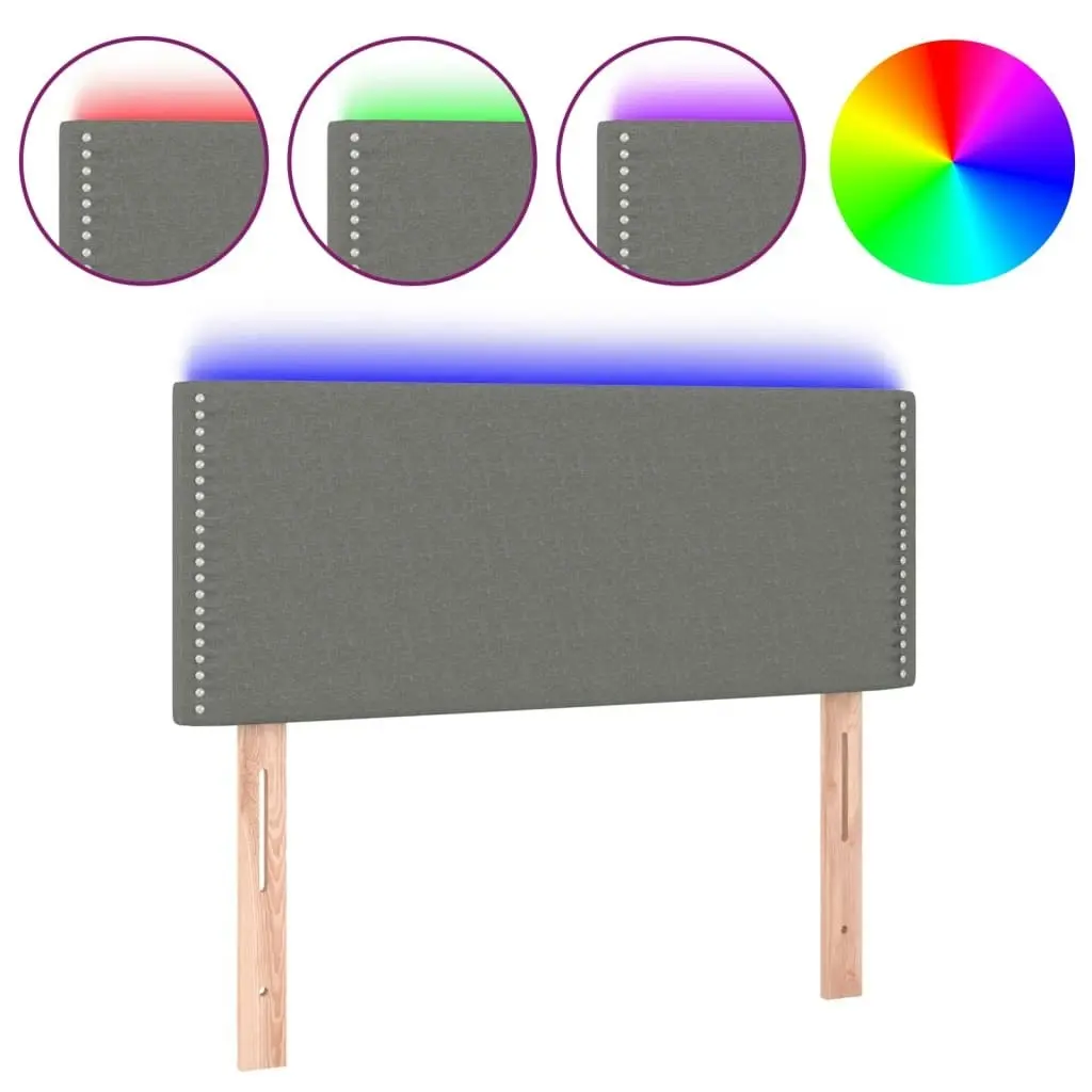 LED Headboard Dark Grey 100x5x78/88 cm Fabric 3121463