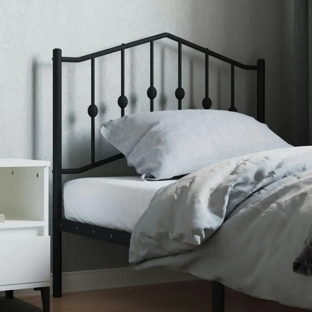 Metal Headboard Black 90 cm 373817