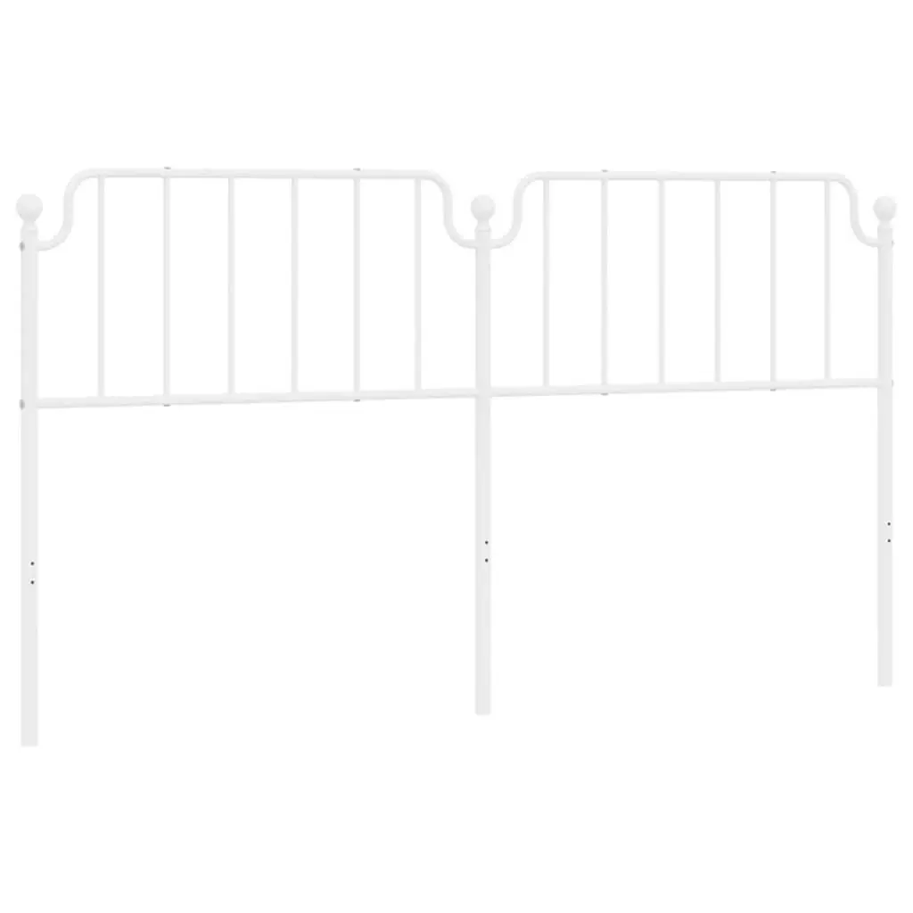 Metal Headboard White 183 cm King 373972