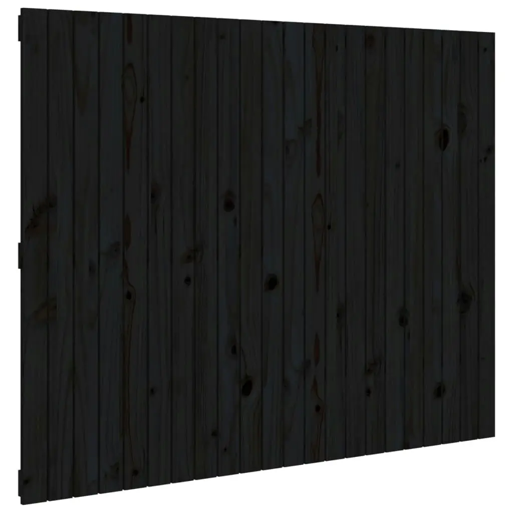 Wall Headboard Black 140x3x110 cm Solid Wood Pine 824972