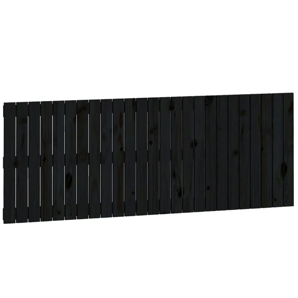 Wall Headboard Black 159.5x3x60 cm Solid Wood Pine 824852