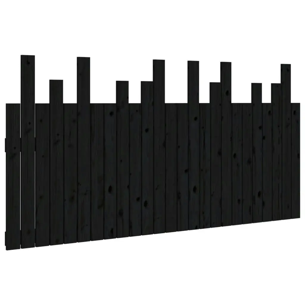 Wall Headboard Black 159.5 cm Solid Wood Pine 824802