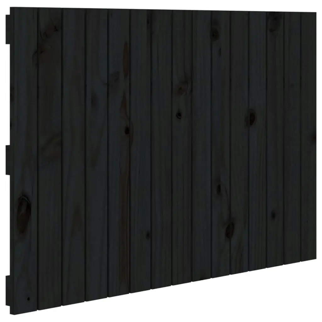 Wall Headboard Black 95.5x3x60 cm Solid Wood Pine 824837