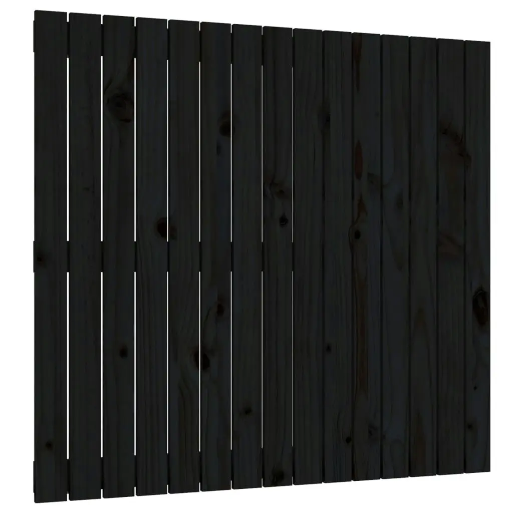 Wall Headboard Black 95.5x3x90 cm Solid Wood Pine 824887