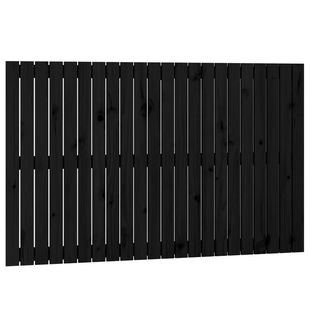 Wall Headboard Black 140x3x90 cm Solid Wood Pine 824922