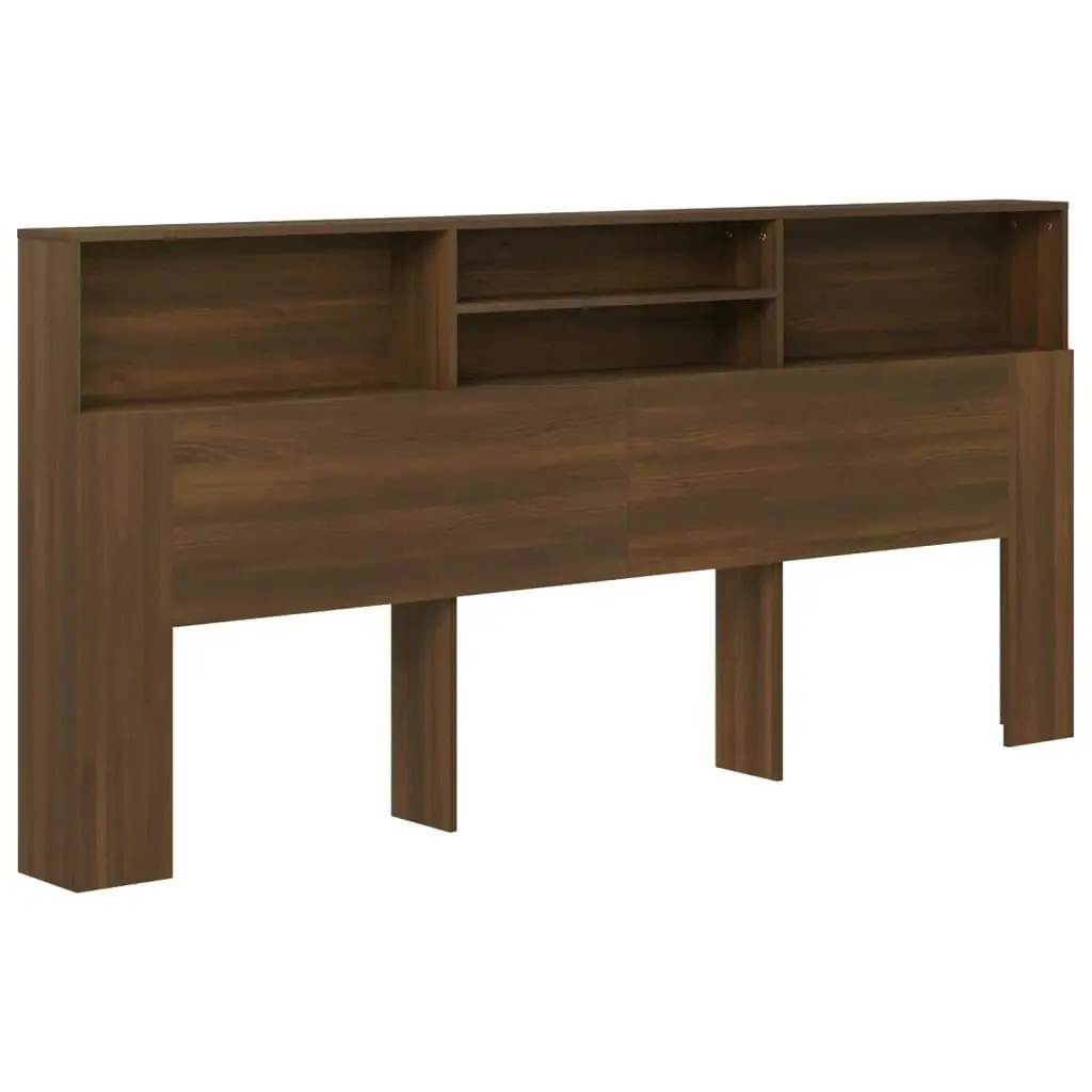 Headboard Cabinet Brown Oak 220x19x103.5 cm 817263