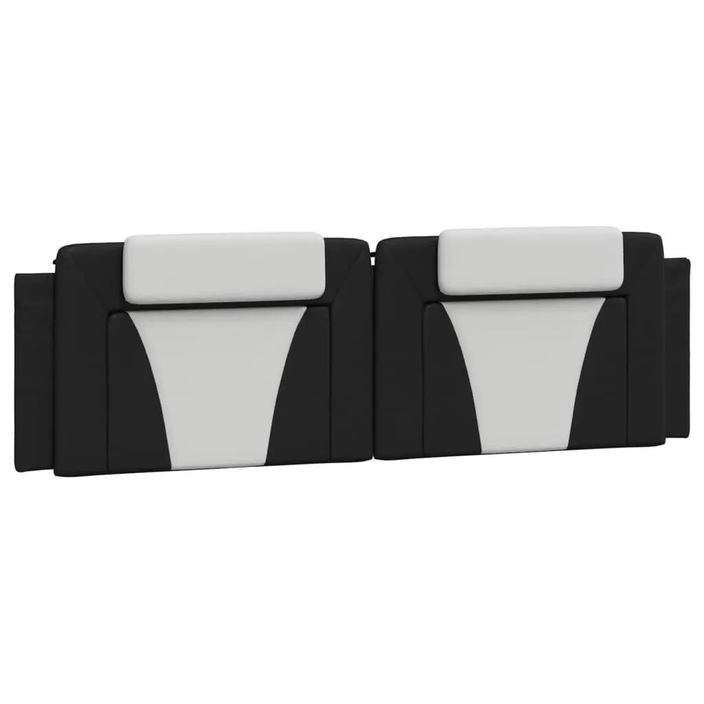 Headboard Cushion Black and White 180 cm Faux Leather 374809