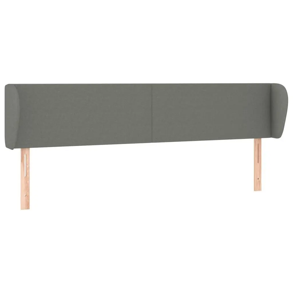 Headboard with Ears Dark Grey 203x23x78/88 cm Fabric 3116887