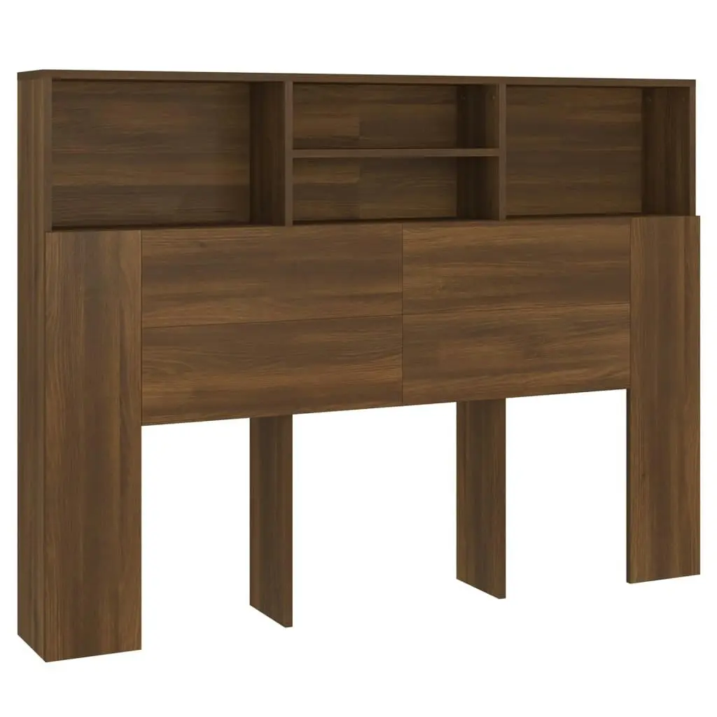 Headboard Cabinet Brown Oak 140x19x103.5 cm 817251